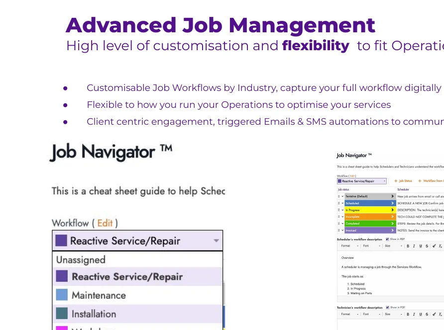 FieldInsight job workflows and project to-do lists