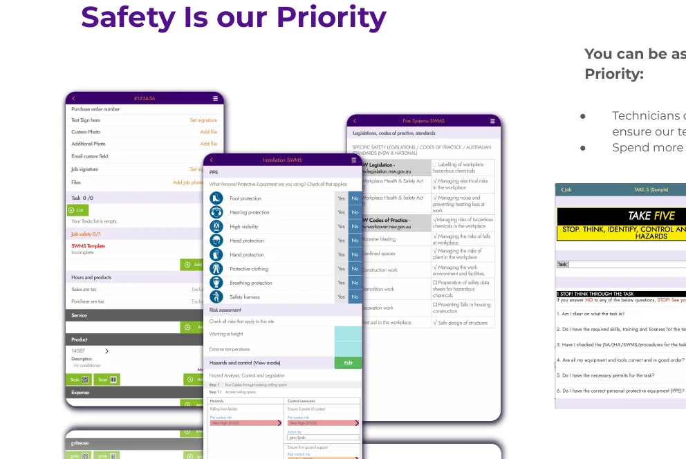 FieldInsight Safe Work Method Statements on mobile